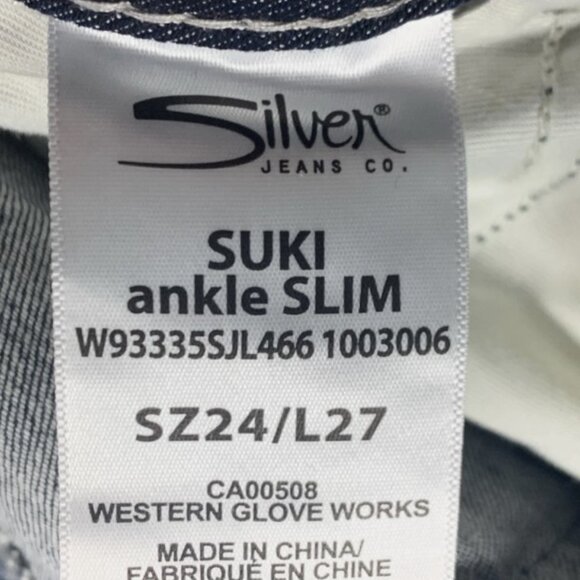Silver Jeans Suki Ankle Slim Jeans Indigo Size 24/27 44 in NWT Curvy Fit Stretch - Picture 15 of 16